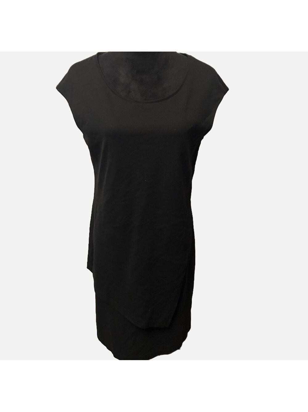 Lafayette 148 Women’s Black Dress Sleeveless Lagenlook Large Minimalist